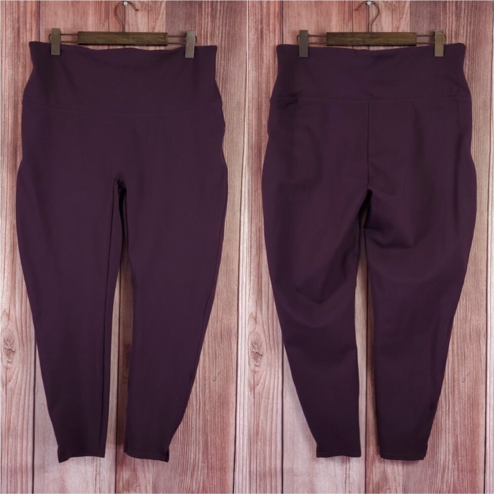 Spanx Womens Size 2X Ponte Leggings Pants Ankle Split Hem Brandywine 20262R